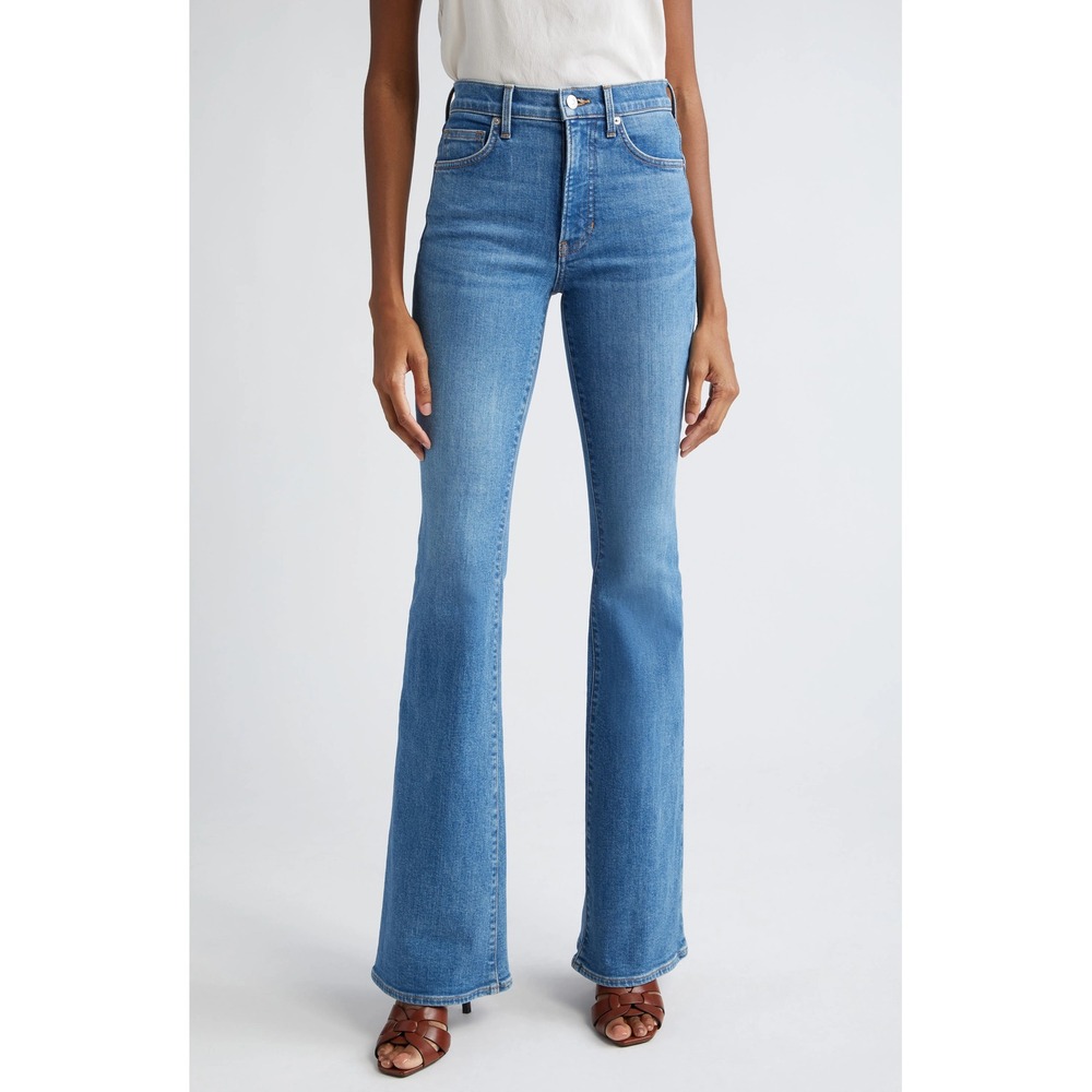 Veronica Beard Beverly Skinny Flare High Rise Jeans Sedona Wash Blue Size 18
